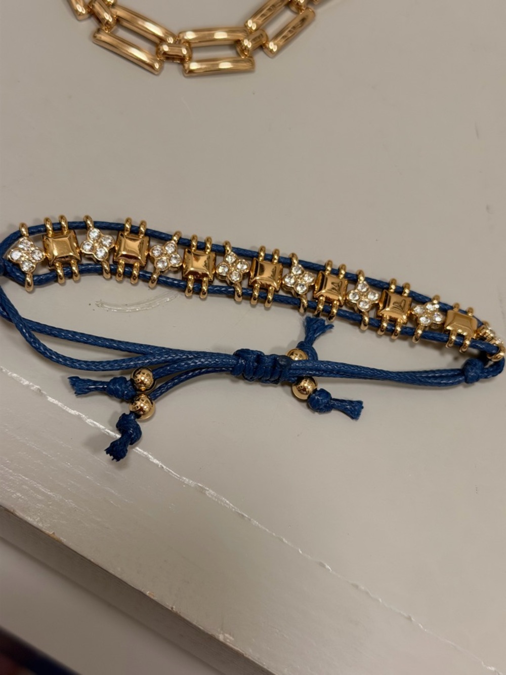 Bomb Party NWOT! Gold and Navy Multi-Layer Women's Bracelet Stack - Picture 6 of 7